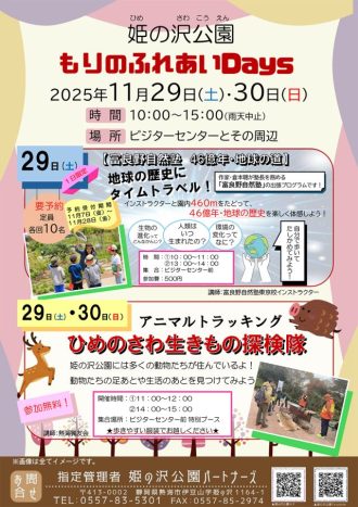 主催イベント：11月もりのふれあいDaysの画像