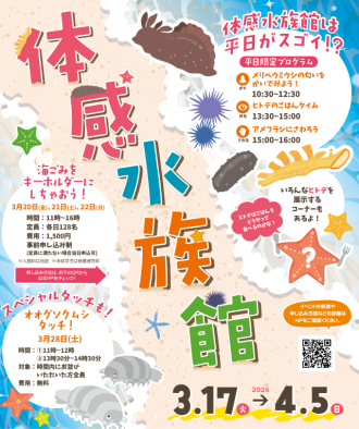 主催イベント:【 2026年3月17日(火)より開始 】体感水族館~生きもののリアルを体感!~の画像