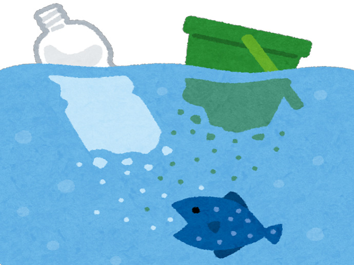 海のゴミのイラスト
