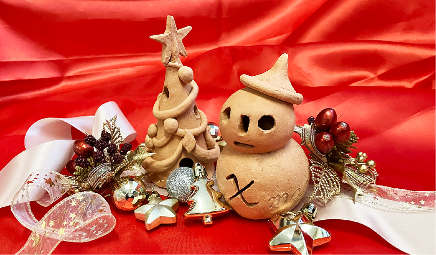 ＜土器つくりシリーズ＞クリスマスツリーやサンタさんをつくろう