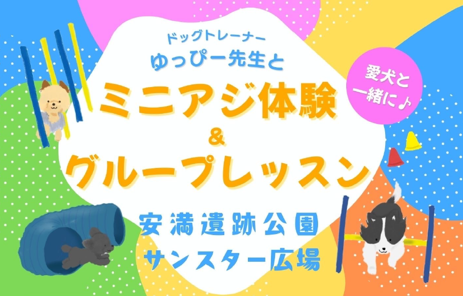 ドッグトレーナーのゆっぴー先生とミニアジ体験 & グループレッスン